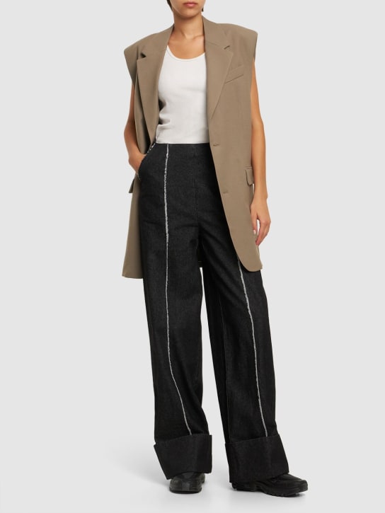 Cannari Concept: Pantaloni Shelby in denim di cotone - Blu - women_1 | Luisa Via Roma
