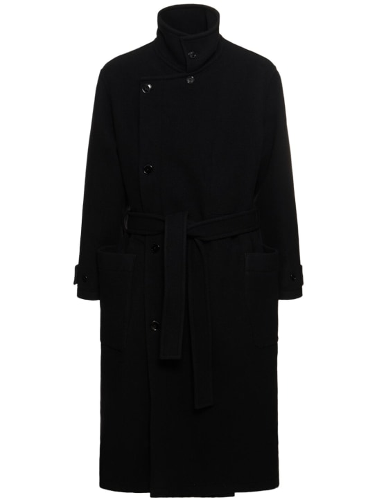 long wrap wool coat