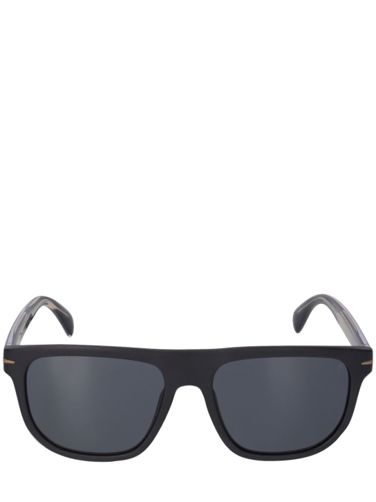 DB Eyewear by David Beckham: DB squared acetate sunglasses - Siyah/Gri - men_0 | Luisa Via Roma