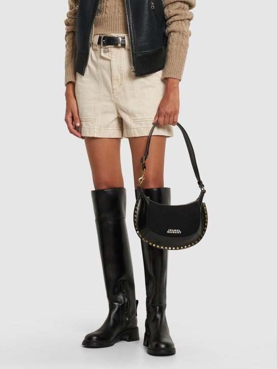 Isabel Marant: Oskan Moon studded leather shoulder bag - Black - women_1 | Luisa Via Roma