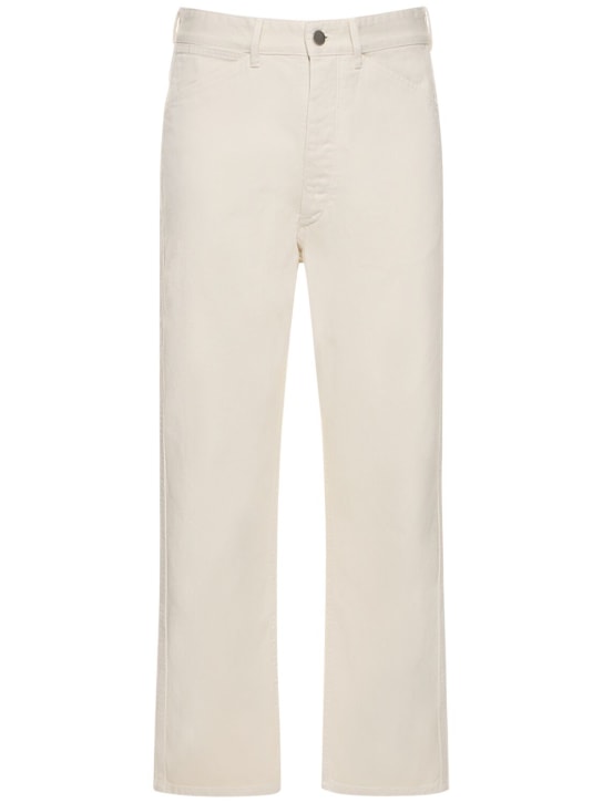 Lemaire: 26cm Straight cotton denim jeans - White - men_0 | Luisa Via Roma