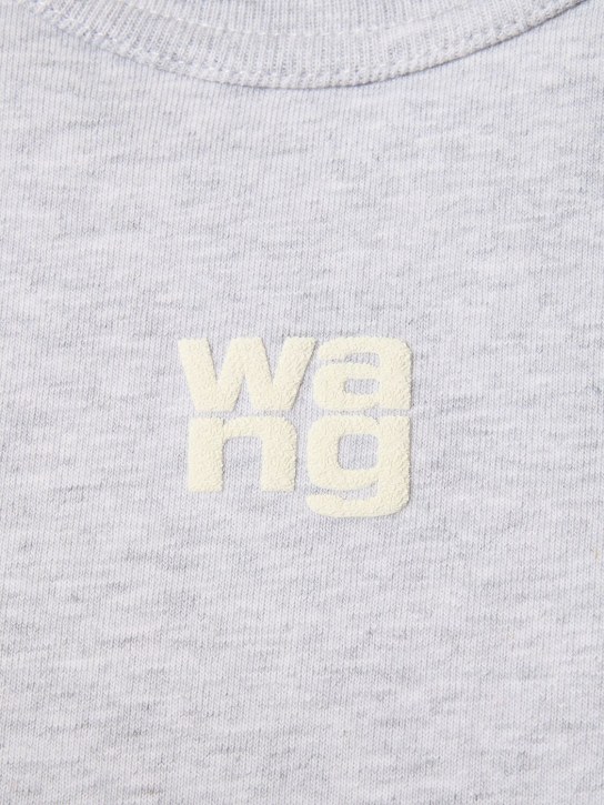 Alexander Wang: Essential shrunk cotton jersey t-shirt - Grey - women_3 | Luisa Via Roma