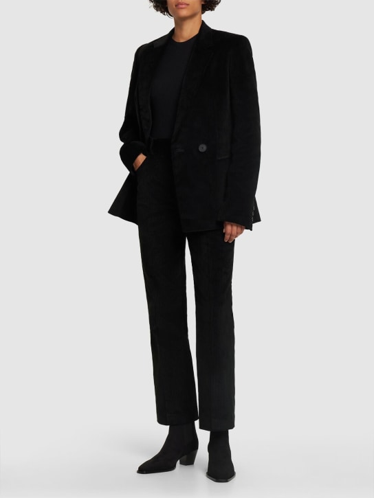 Petar Petrov: ミドルライズコーデュロイストレートパンツ - ブラック - women_1 | Luisa Via Roma