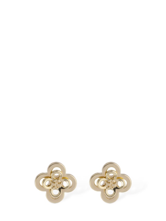 Tory Burch: Kira clover stacked stud earrings - Gold - women_0 | Luisa Via Roma