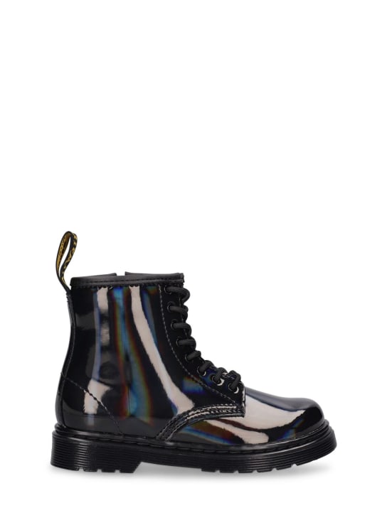 Dr.Martens: 1460 Patent iridescent leather boots - Siyah - kids-girls_0 | Luisa Via Roma