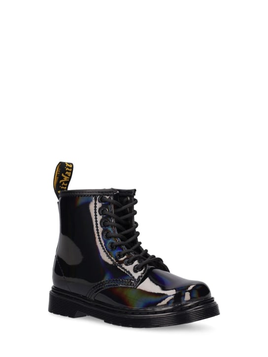 Dr.Martens: 1460 Patent iridescent leather boots - Siyah - kids-girls_1 | Luisa Via Roma