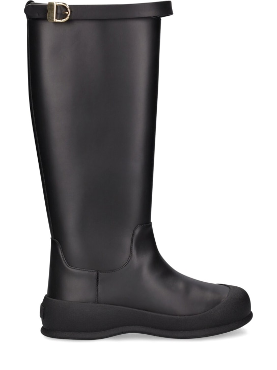 Bally: 30mm Clyve tall leather boots - Black - women_0 | Luisa Via Roma