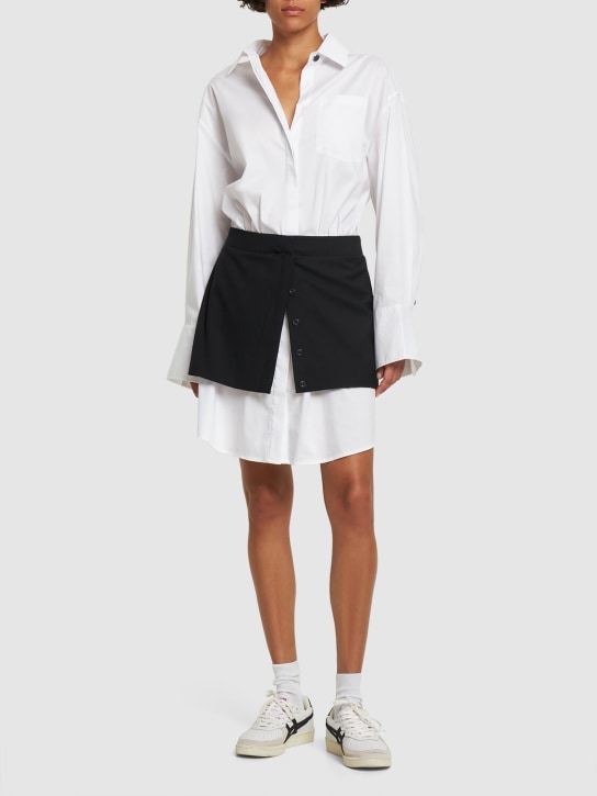 Remain: Patchwork mini shirt dress - Black - women_1 | Luisa Via Roma