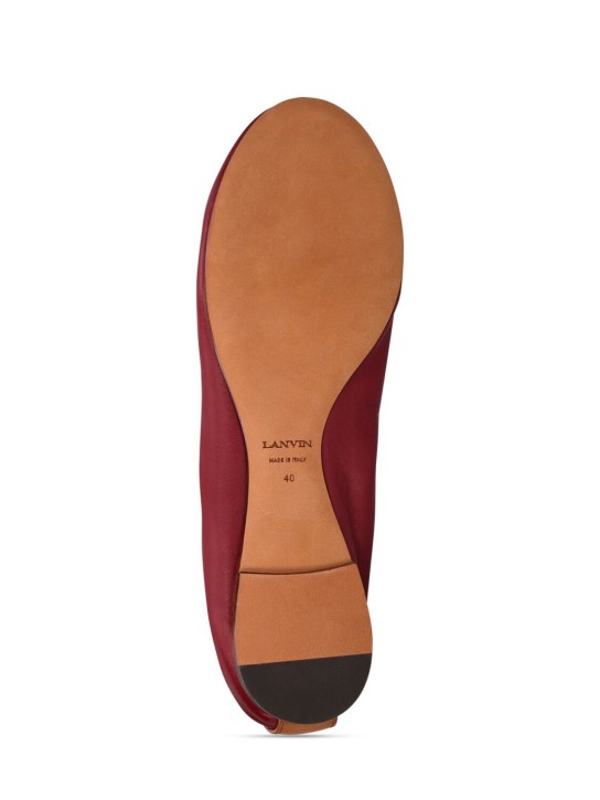 Lanvin: 5mm Leather ballerina flats - Bordeaux - women_4 | Luisa Via Roma