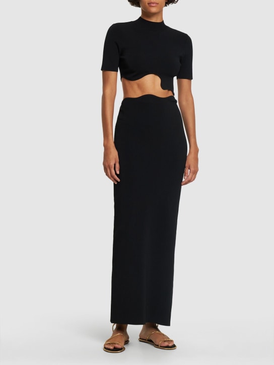 Christopher Esber: Maparadita high waist rib jersey skirt - women_1 | Luisa Via Roma