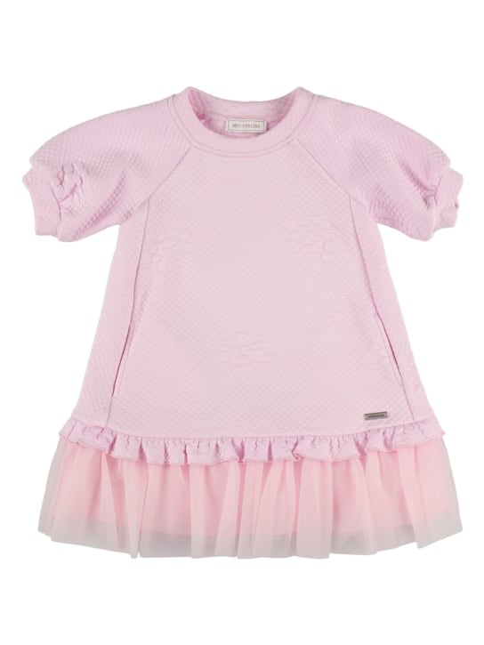 Monnalisa: Cotton & tulle dress - Pink - kids-girls_0 | Luisa Via Roma