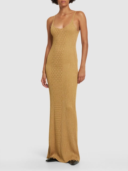 Nili Lotan: Zarina lurex knit long dress - Golden Yellow - women_1 | Luisa Via Roma
