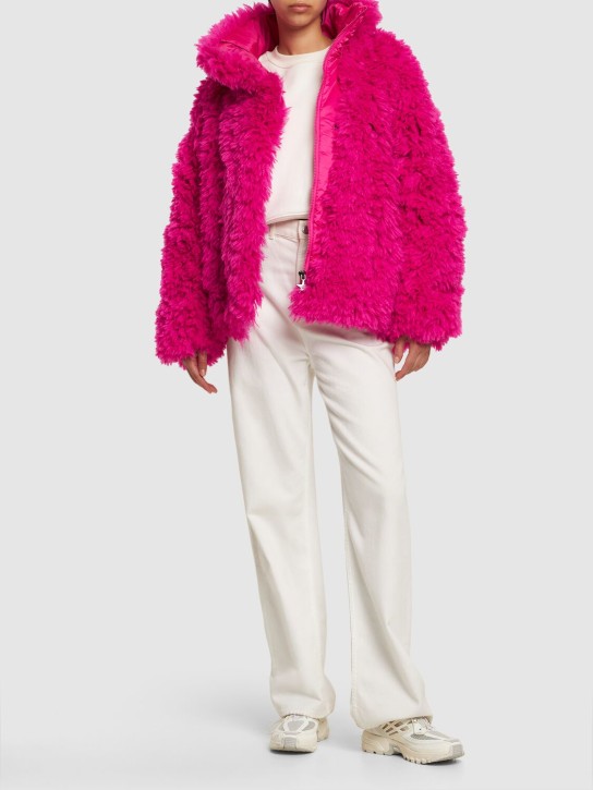 Goldbergh: Oversized woolly nylon jacket - Fuşya - women_1 | Luisa Via Roma