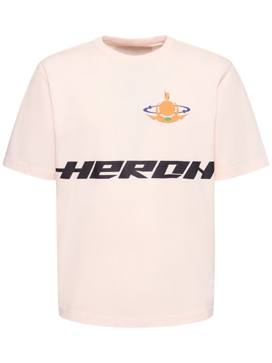 Heron Preston: Bedrucktes T-Shirt aus Baumwolljersey „Globus“ - men_0 | Luisa Via Roma