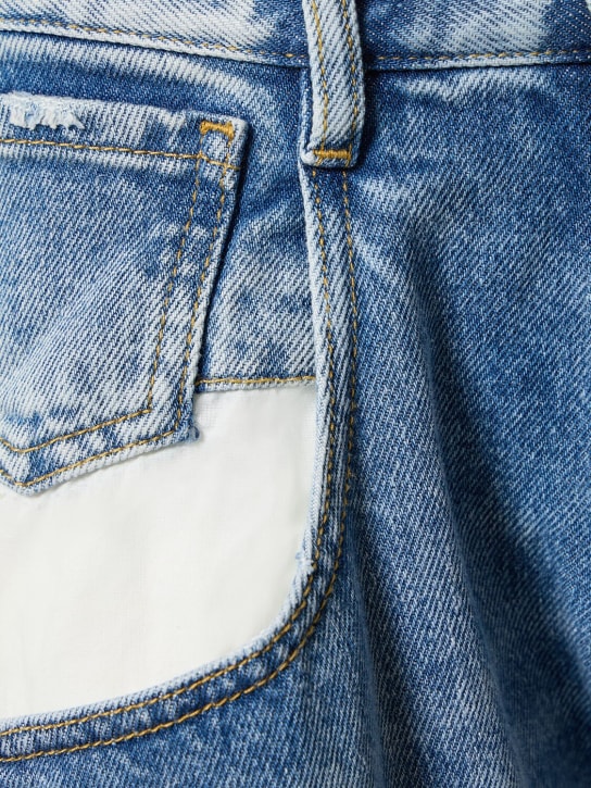 Maison Margiela: Jeans de denim con bolsillos maxi - Azul - women_1 | Luisa Via Roma