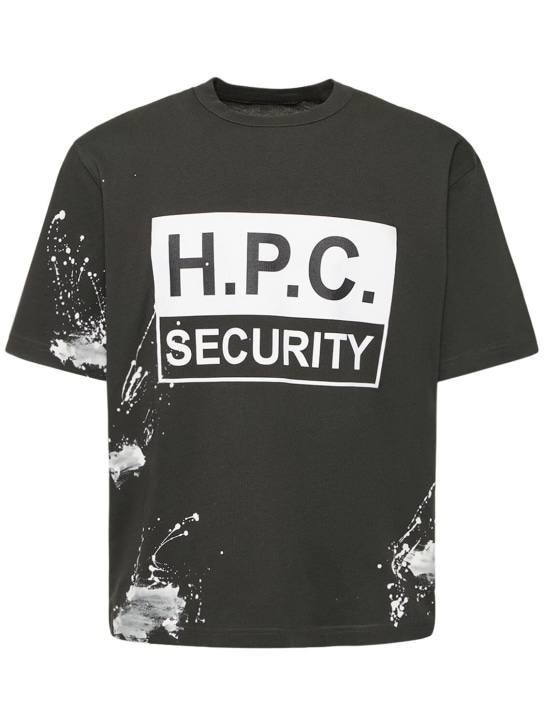 Heron Preston: H.P.C. print cotton jersey t-shirt - Siyah - men_0 | Luisa Via Roma