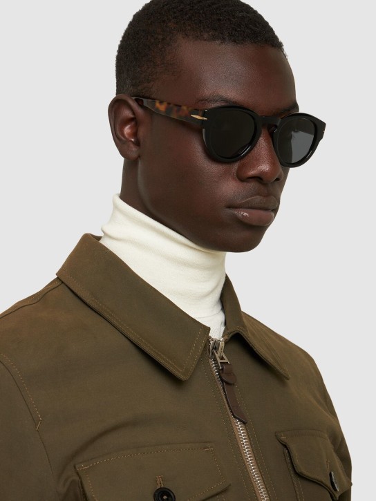 DB Eyewear by David Beckham: DB round acetate sunglasses - Havana/Grey - men_1 | Luisa Via Roma
