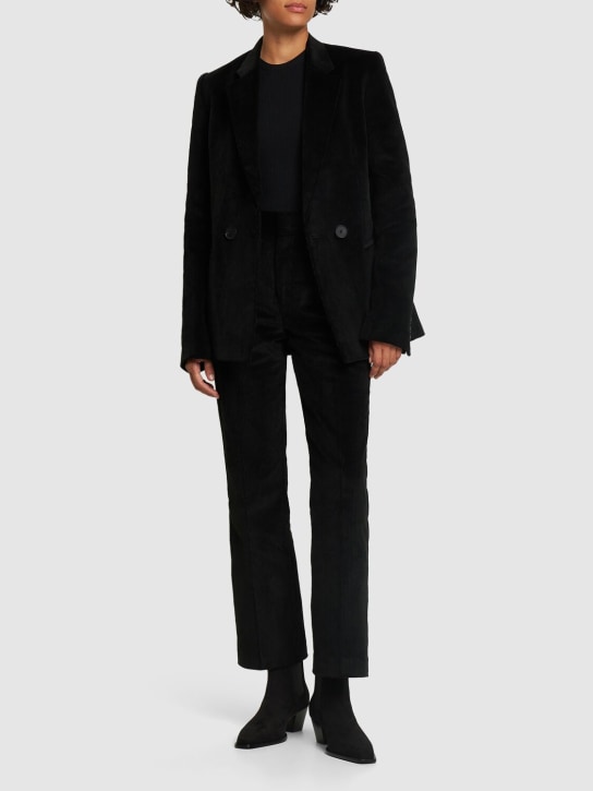 Petar Petrov: Corduroy double breasted jacket - Schwarz - women_1 | Luisa Via Roma