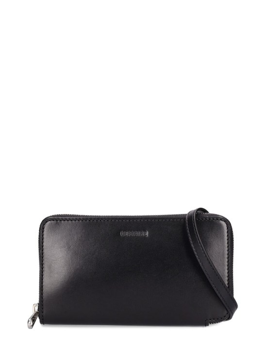 Lemaire: Continental leather wallet bag - Siyah - women_0 | Luisa Via Roma