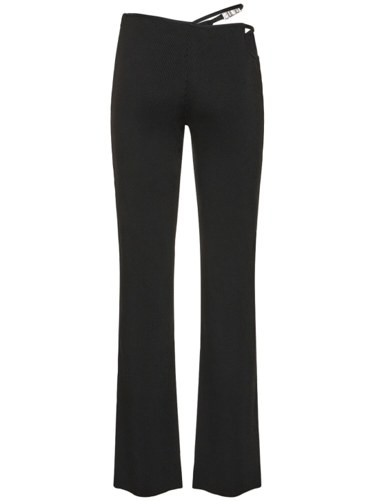 GCDS: GCDS Bling cutout viscose blend pants - Black - women_4 | Luisa Via Roma
