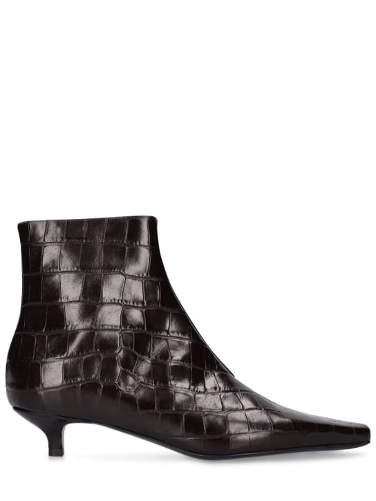 Toteme: 35mm The Slim leather ankle boots - Koyu Kahverengi - women_0 | Luisa Via Roma