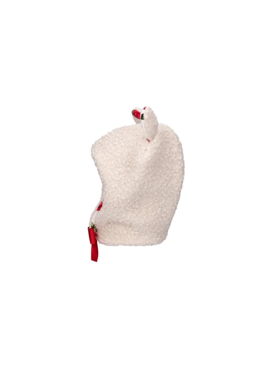 Monnalisa: Chapeau en teddy avec oreilles - Blanc/Rouge - kids-girls_1 | Luisa Via Roma