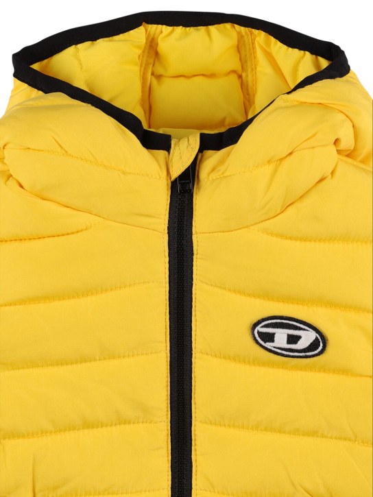 Diesel Kids: Nylon puffer jacket w/ logo - Yellow - kids-boys_1 | Luisa Via Roma