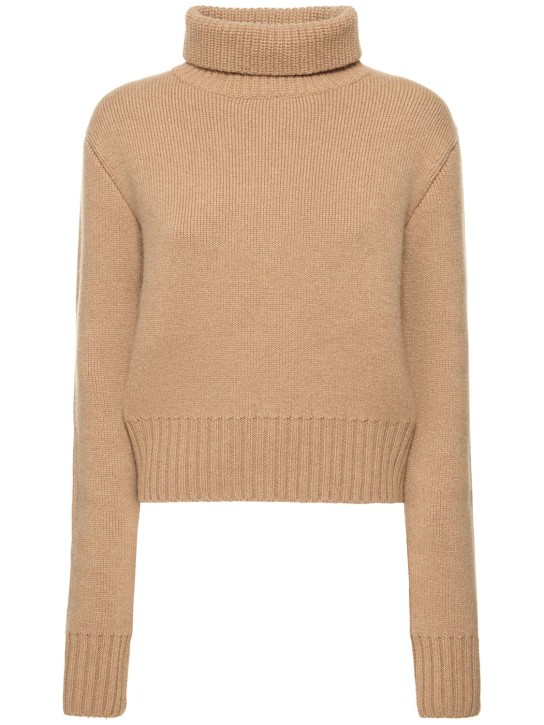 Khaite: Jovie cashmere turtleneck sweater - Bej - women_0 | Luisa Via Roma