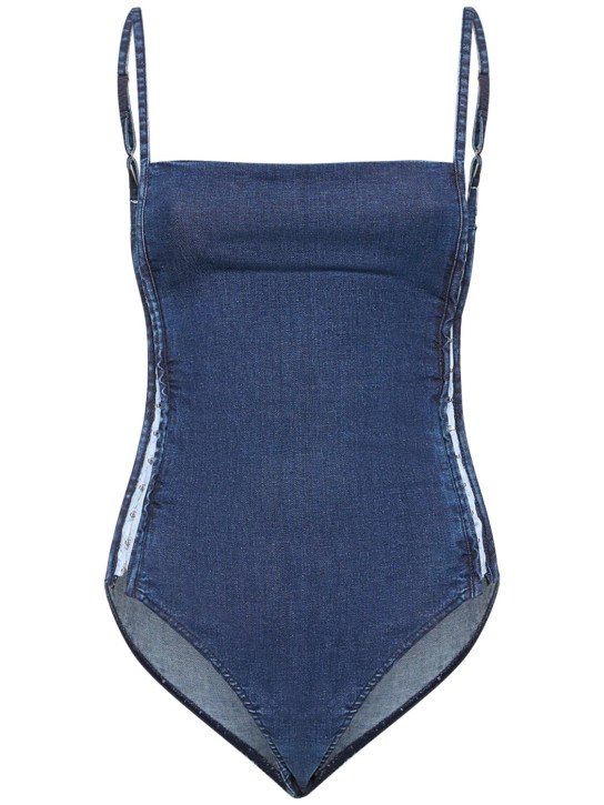 Y/PROJECT: Body sans manches avec crochets - Bleu - women_0 | Luisa Via Roma