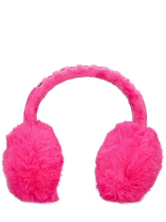 Goldbergh: Fluffy faux fur earmuffs - Fuchsia - women_0 | Luisa Via Roma