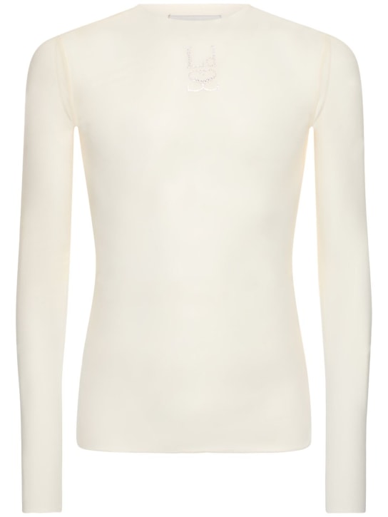 Ludovic de Saint Sernin: Embellished logo long sleeve t-shirt - Off White - men_0 | Luisa Via Roma