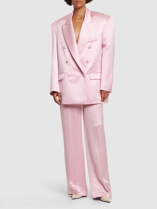 Magda Butrym: Silk satin oversized blazer jacket - Pink - women_1 | Luisa Via Roma