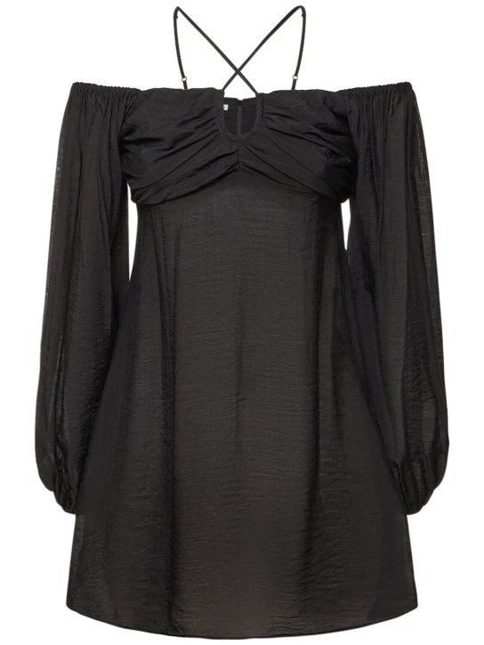 Designers Remix: Vera off-shoulder viscose mini dress - 블랙 - women_0 | Luisa Via Roma