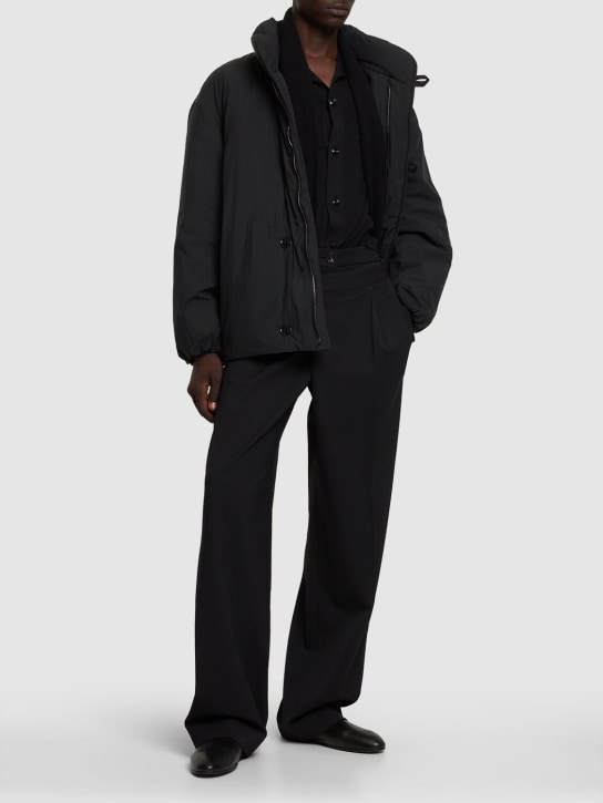 Lemaire: Cotton blend puffer jacket - Siyah - men_1 | Luisa Via Roma