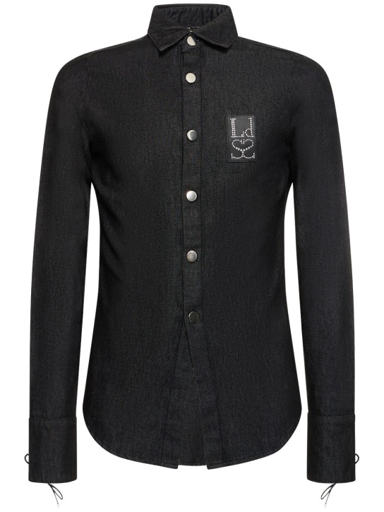 Ludovic de Saint Sernin: スリムフィットデニムシャツ - アントラシート - men_0 | Luisa Via Roma