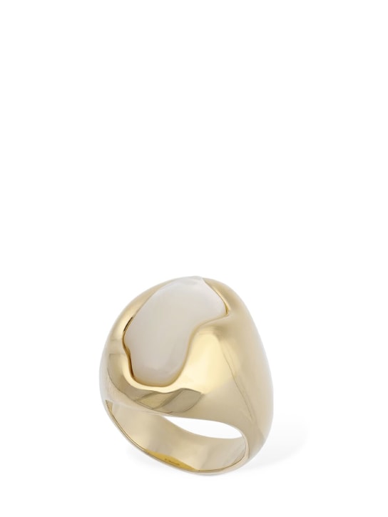 Chloé: Sybil pearl ring - White/Gold - women_0 | Luisa Via Roma