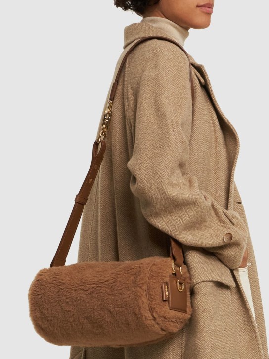 Max Mara: Medium Roll Teddy shoulder bag - Cammello - women_1 | Luisa Via Roma