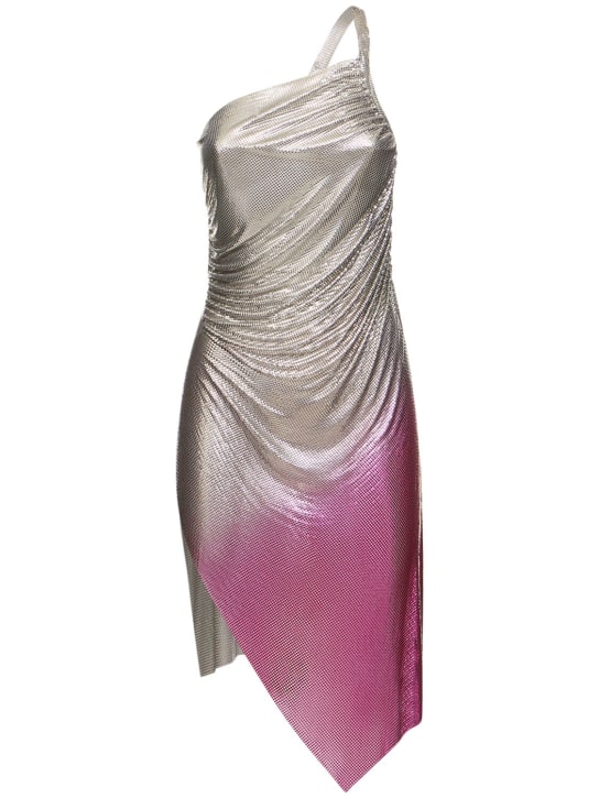 FANNIE SCHIAVONI: Minikleid aus Metallmesh „Lola“ - Fuchsia/Silber - women_0 | Luisa Via Roma
