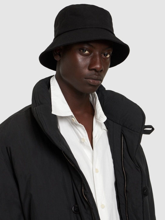 The Frankie Shop: TFS wool blend flannel bucket hat - Black - men_1 | Luisa Via Roma