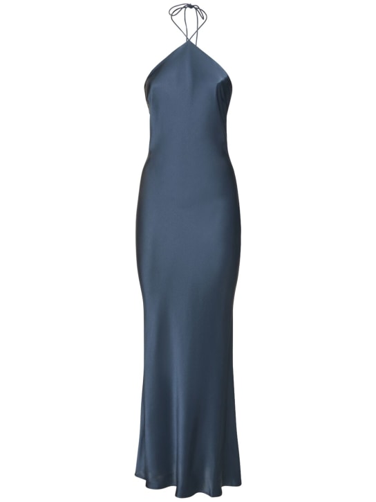 ANINE BING: Leanne silk halter midi dress - women_0 | Luisa Via Roma