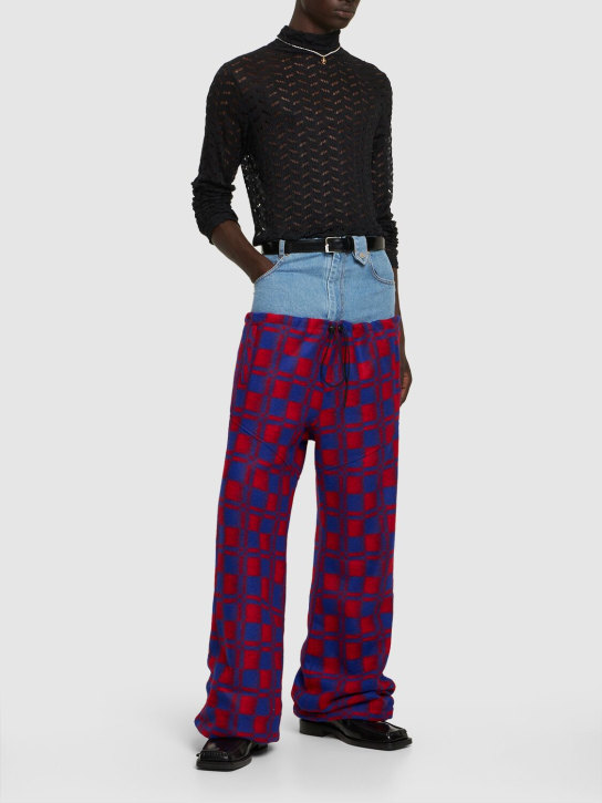 EGONlab: Jean Mouf ウールブレンドパンツ - ブルー/レッド - men_1 | Luisa Via Roma