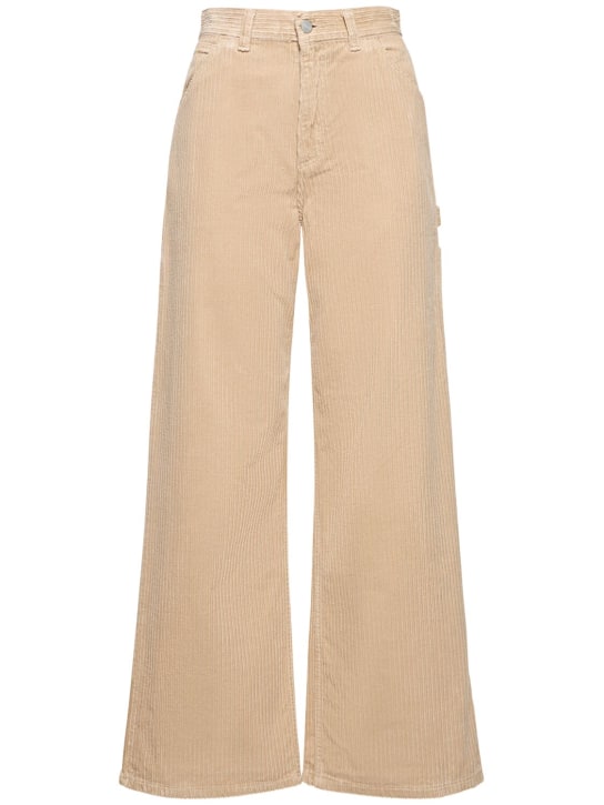 Carhartt WIP: Pantalones de pana de algodón - Beige - women_0 | Luisa Via Roma