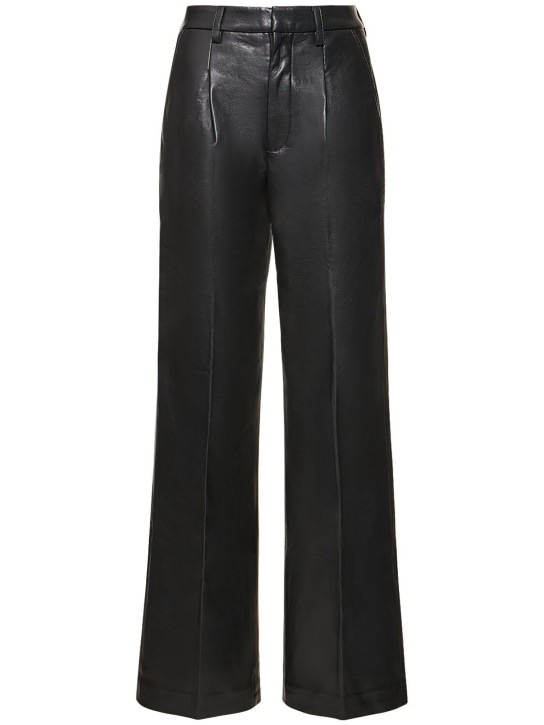 ANINE BING: Pantalon en simili-cuir Carmen - Noir - women_0 | Luisa Via Roma