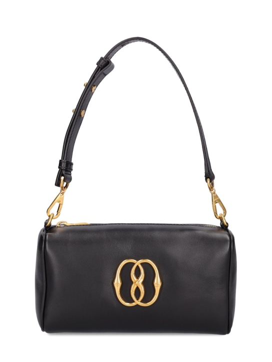 Bally: Emblem Rox leather shoulder bag - Black - women_0 | Luisa Via Roma