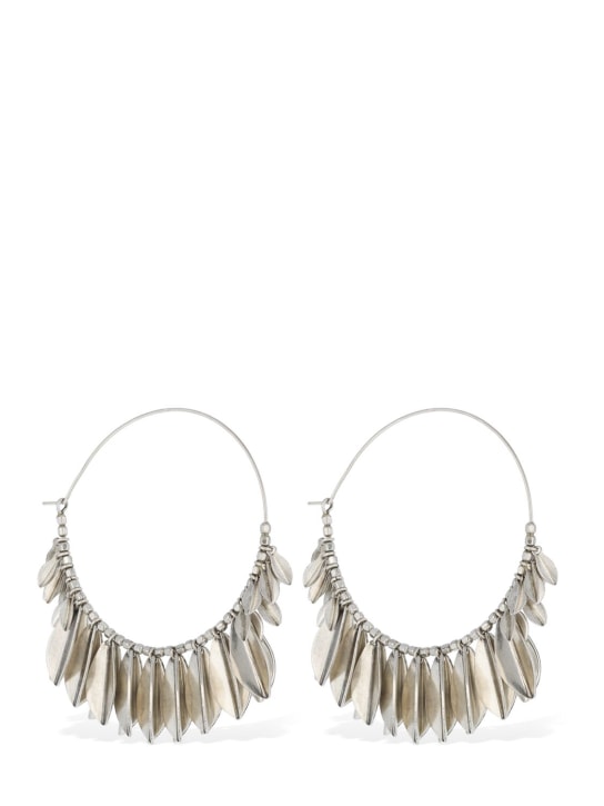Isabel Marant: Shiny Lea hoop earrings - Gümüş - women_1 | Luisa Via Roma