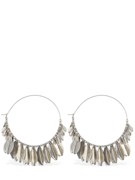 Isabel Marant: Shiny Lea hoop earrings - Gümüş - women_0 | Luisa Via Roma