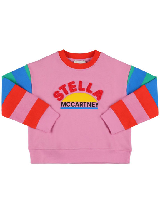 Stella Mccartney Kids: Organic cotton blend sweatshirt - Fuşya - kids-girls_0 | Luisa Via Roma
