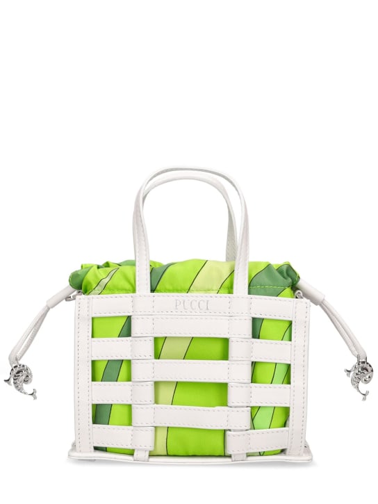 Pucci: Mini Cage leather & silk bag - Multicolor - women_0 | Luisa Via Roma