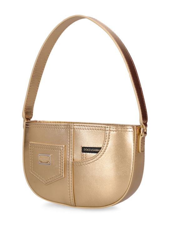 Dolce&Gabbana: Leather shoulder bag - Gold - kids-girls_1 | Luisa Via Roma