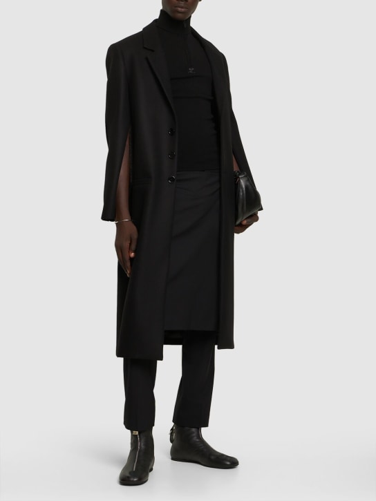 Courreges: Wool blend tailored coat - Siyah - men_1 | Luisa Via Roma